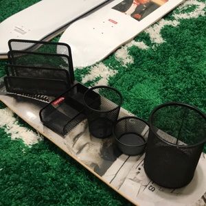 5-Piece Office Desk Organizer Set in Black